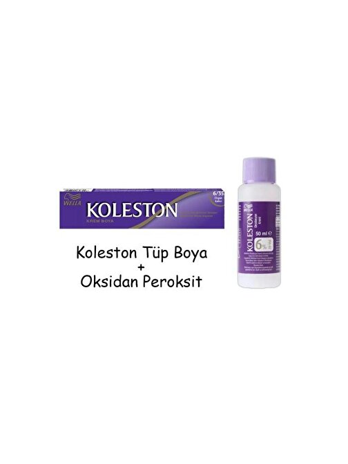 Koleston Tüp Boya 50 ml - 6.35 Elegant Kahve + 20 Vol Oksidan Peroksit