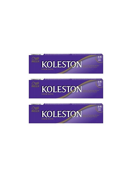 Wella Koleston Tüp Saç Boyası 50 ml 3.0 Koyu Kahve 3 Adet