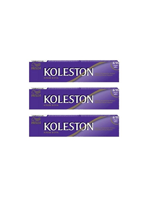 Wella Koleston Tüp Saç Boyası 50 ml 6.35 Elegant Kahve 3 Adet