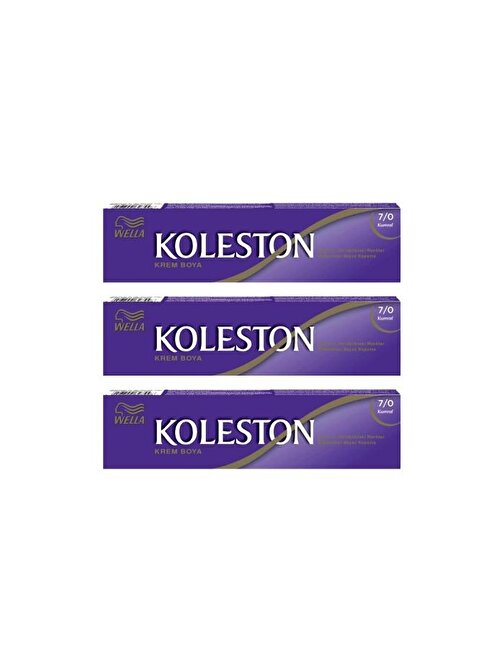 Wella Koleston Tüp Saç Boyası 50 ml 7.0 Kumral 3 Adet