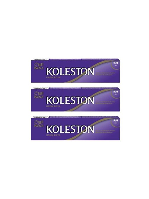 Wella Koleston Tüp Saç Boyası 50 ml 9.0 Sarı 3 Adet