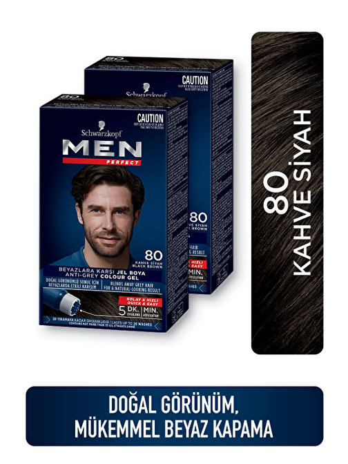 Schwarzkopf Men Perfect Saç Boyası 80 - Kahve Siyah x 2 Adet