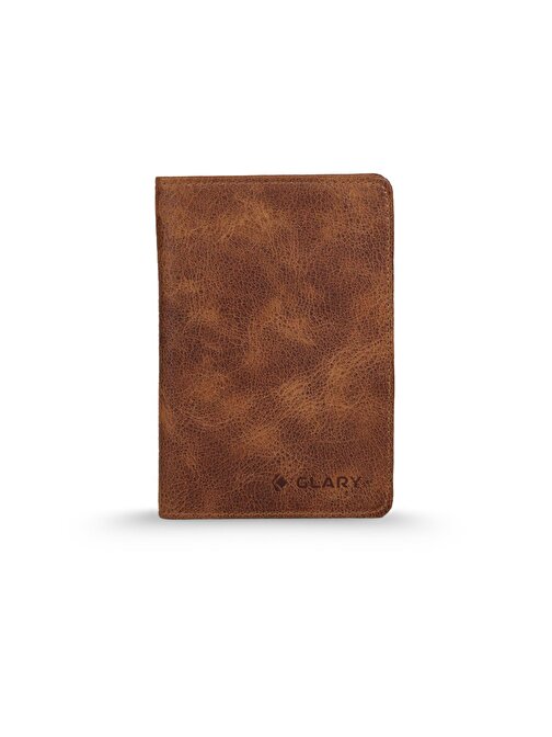 Glary GL203GNG 1.Sınıf Kalite Hakiki Deri (Genuine Leather) Portmone Unisex Pasaport Cüzdanı-Taba