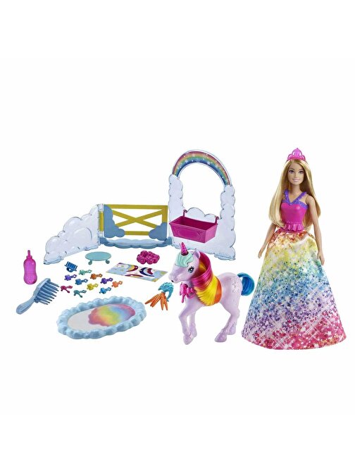 Barbie GTG01 Dreamtopia Ve Tek Boynuzlu At Oyuncak Bebek