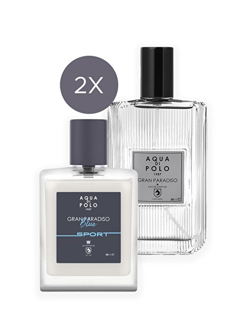 Aqua di Polo 1987 Gran Paradiso Blue Sport 50 ml ve Gran Paradiso 50ml Edp 2'Li Erkek Parfüm Setleri