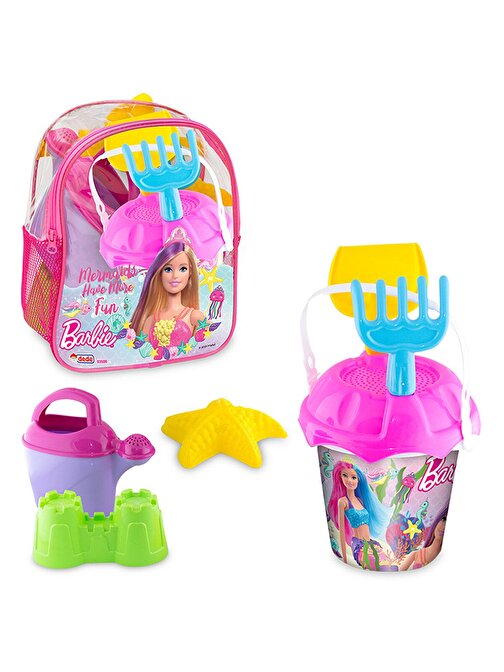Dede Barbie Resimli Sırt Çantalı Plaj Set Kız Çocuk Renkli