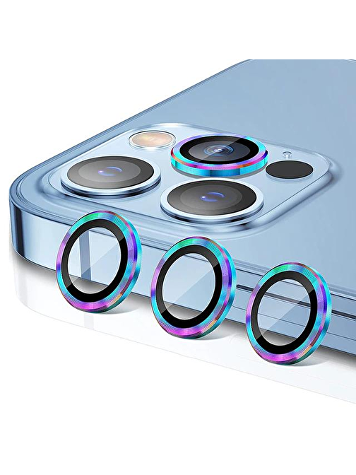 Binano M.R Iphone12 Pro Max Lens Koruyucu Gökkuşağı