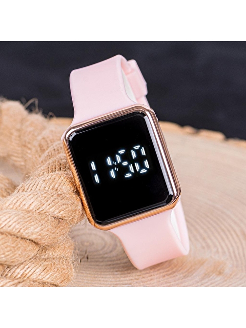 Pinkoli Watch Pembe Renk Dokunmatik Led Ekran Rose Kasa Kız Çocuk Kadın Saati ST-304002