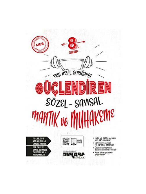 Ankara Yayıncılık 8. Sınıf Sayısal Mantık ve Muhakeme Güçlendiren Soru Bankası