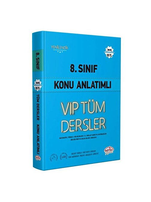 Editör Yayınları 8. Sınıf Tüm Dersler Konu Anlatımlı VIP Mavi Kitap Soru Bankası