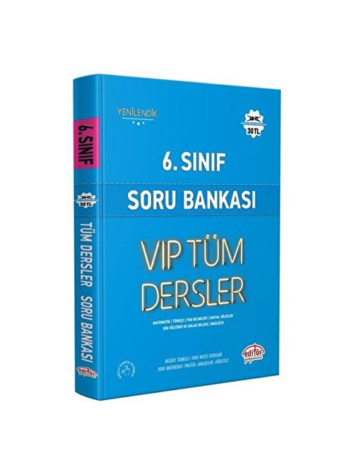 Editör Yayınları 6. Sınıf Tüm Dersler VIP Soru Bankası Mavi Kitap