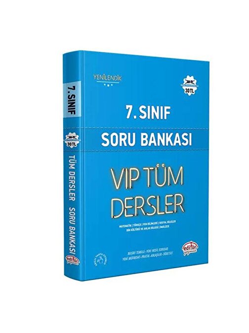 Editör Yayınları 7. Sınıf Tüm Dersler VIP Mavi Kitap Soru Bankası