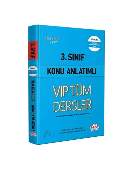 Editör Yayınları 3. Sınıf Tüm Dersler Konu Anlatımlı Mavi Kitap Soru Bankası