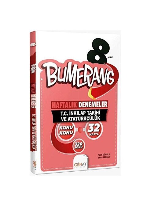 Günay Yayınları 8. Sınıf LGS Bumerang 32 Haftalık İnkılap Tarihi Denemeleri