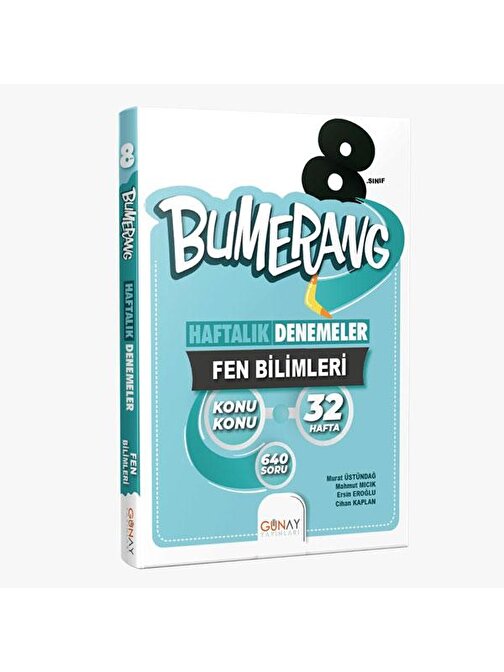Günay Yayınları 8. Sınıf LGS Bumerang 32 Haftalık Fen Denemeleri