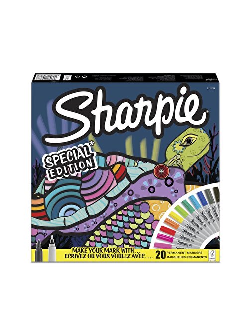 Sharpie 2115767 Fine Permanent Markör Kalemi 20 Li Kaplumbağa Seti