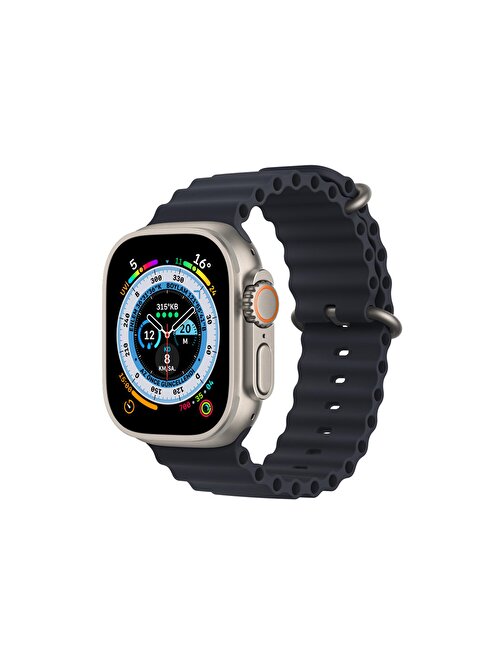 Winex Watch 8 Ultra Max Android - iOS Uyumlu Çift Kordonlu Akıllı Saat Siyah