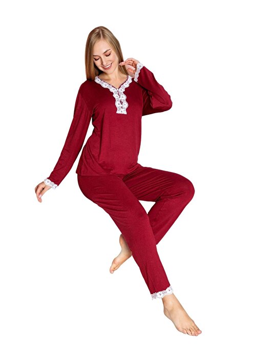 Nisanca Uzun Kollu Bambu Anne Pijama Takımı- Genç Anne Serisi