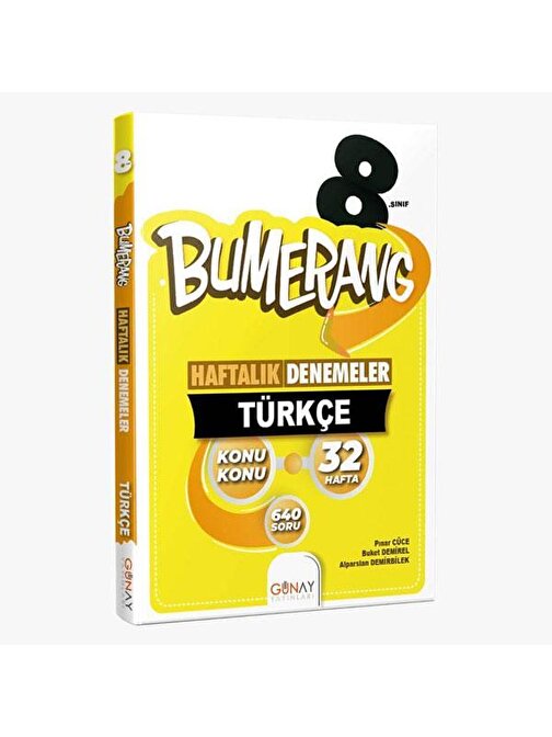 Günay Yayınları 8. Sınıf LGS Bumerang 32 Haftalık Türkçe Denemeleri