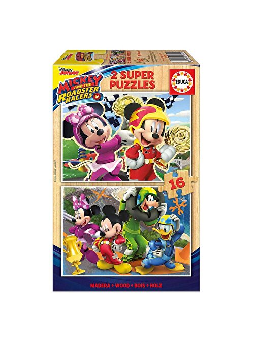 Educa Games Puzzle 2x16 Parça Mickey And The Roadster Racers 17622