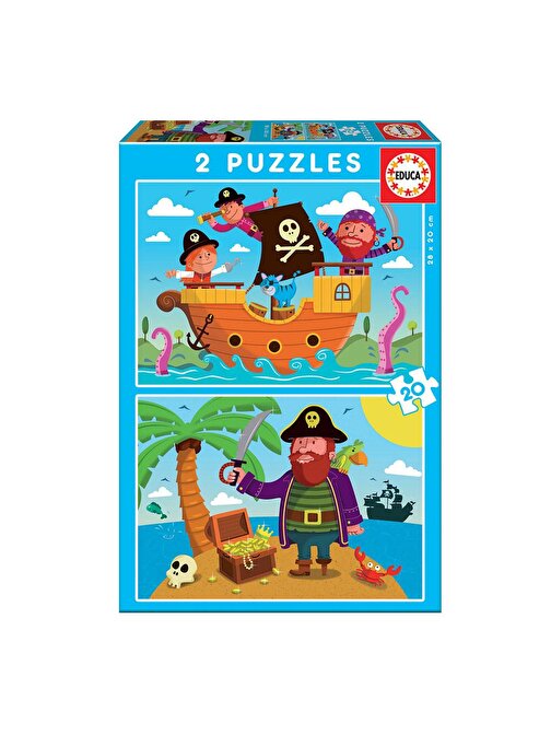 Educa 17149 Pirates Puzzle 2x20 Parça 3-5 Yaş