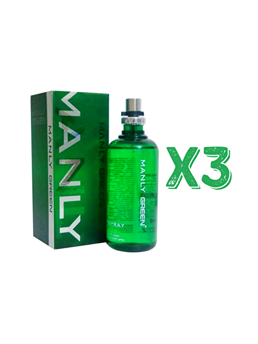 Manly Green EDC Odunsu Erkek Parfüm 125 ml 3 Adet