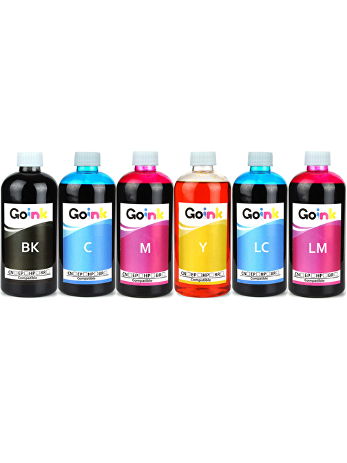 Baskistan Epson Stylus Photo Goink Rx585 Uyumlu Renkli Kartuş Dolum Seti 6 x 500 ml