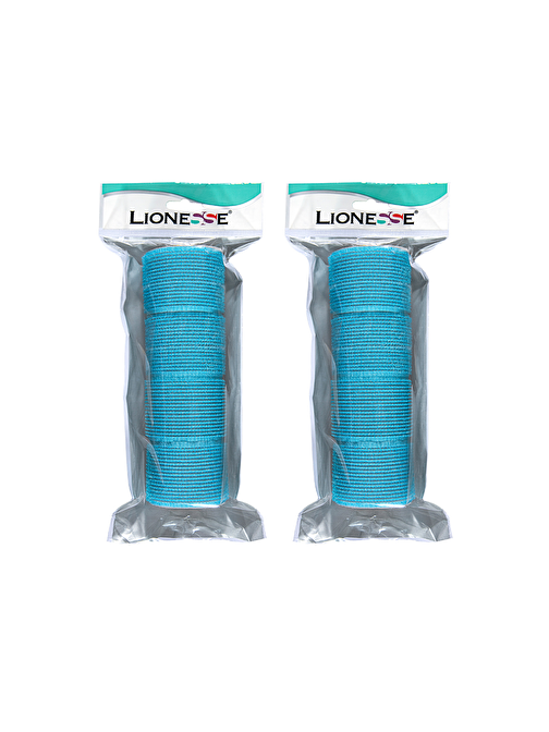 Lionesse 1115 Cırtlı Geniş Rulo Sünger Bigudi Mavi 4'lü Paket 2 Adet