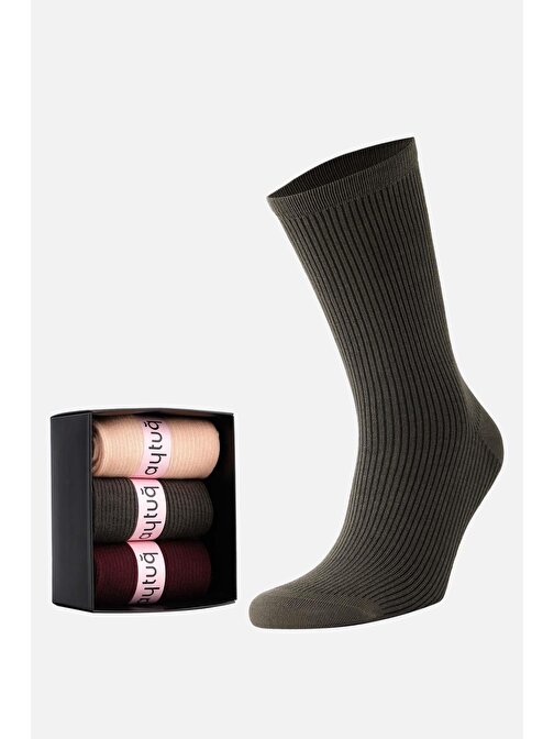 Aytuğ Kadın Modal 3 Çift Özel Kutulu Çok Renkli Soket Çorap - 42036-2