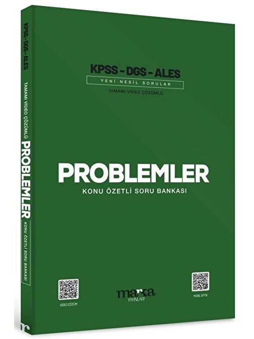 Marka Yayınları Marka KPSS Dgs Ales Problemler Konu Özetli Soru Bankası