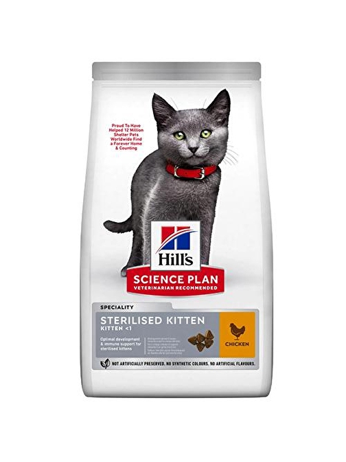 Hills Kitten Sterilised Tavuklu Yavru Kedi Maması 1,5 Kg