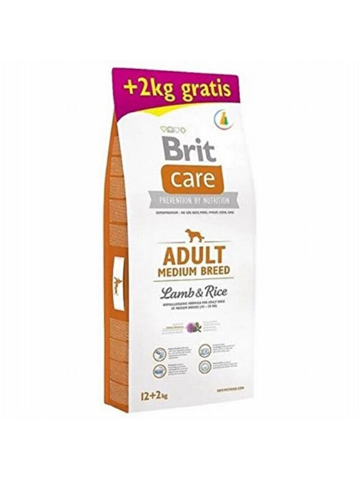 Brit Care Hypoallergenic Adult Medium Breed Kuzulu Orta Irk Yetişkin Köpek Maması 12+2 Kg