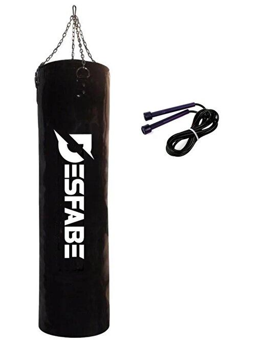 Desfabe Boxing Star Zincirli Boks Kum Torbası 120X32 Cm Siyah+Atlama İpi