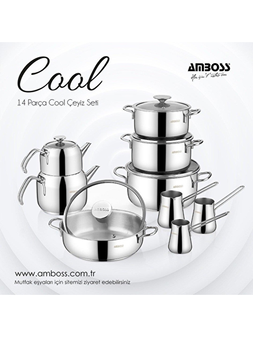 Amboss 14 Parça Cool Çelik Çeyiz Seti Coo-0243