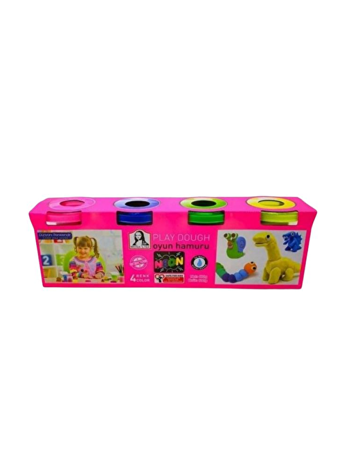 Play - Doh Yapışmaz Su Bazlı 4'lü Oyun Hamuru Seti 2 - 4 Yaş 480 grr 1 Paket Neon Renkli