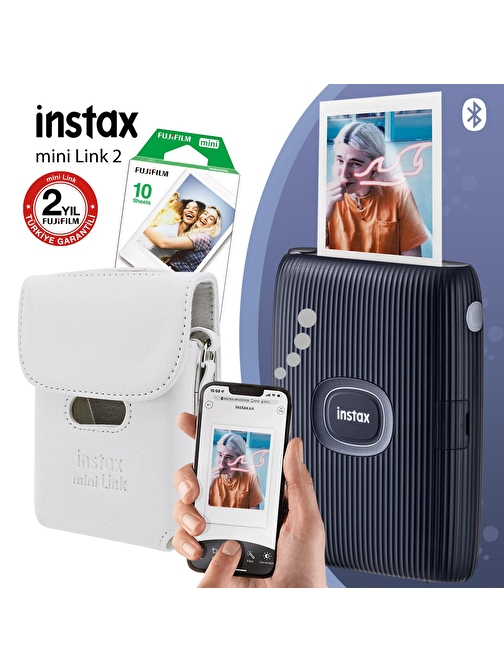 Instax Mini Link 2 Uzay Mavisi Akıllı Telefon Yazıcısı ve Çantalı Hediye Seti 3