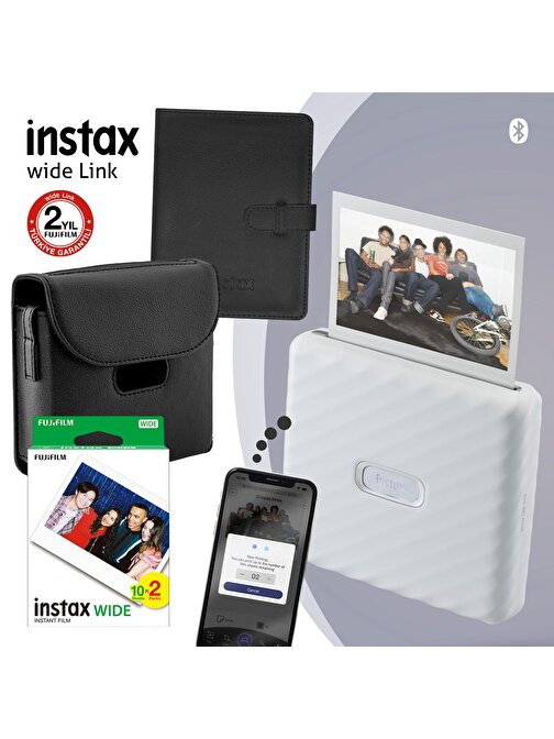 Instax Wide Link Beyaz Akıllı Telefon Yazıcısı ve Hediye Seti 1