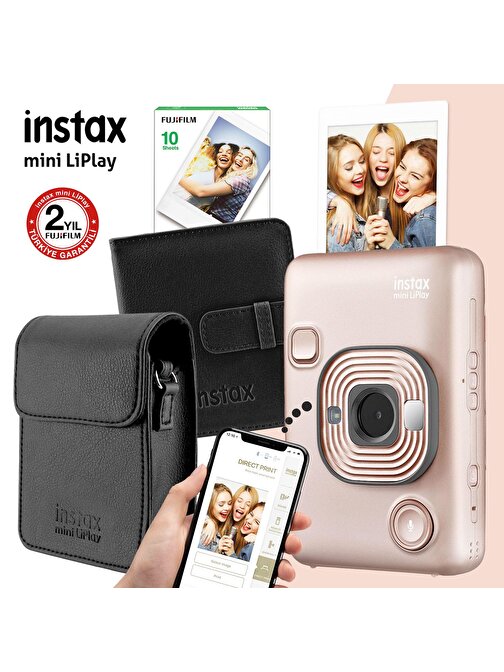 Instax mini LiPlay Hybrid Blush Gold Fotoğraf Makinesi Hediye Seti 2