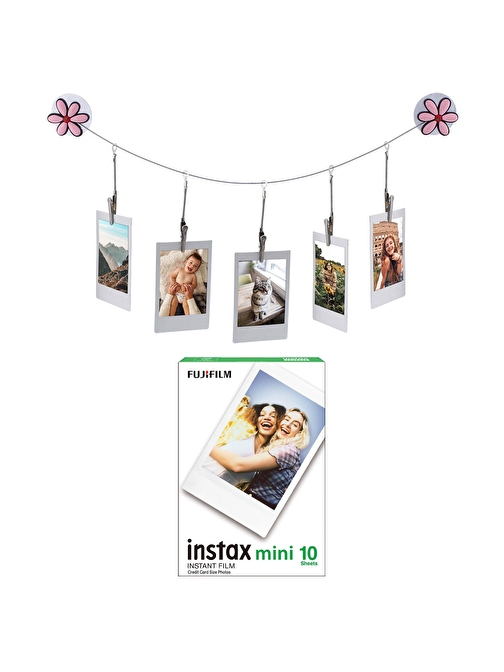 Instax Tüm Mini Makineler ile Uyumlu 10'lu Film ve 5'li Resim Askısı