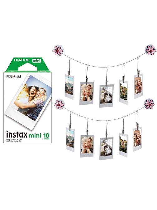 Instax Tüm Mini Makineler ile Uyumlu 10'lu Film ve 10'lu Resim Askısı