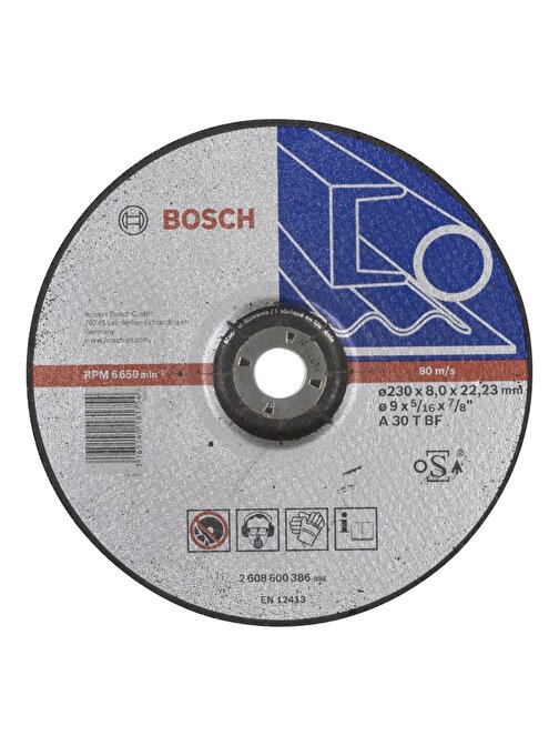 Bosch - 230*8,0 Mm Expert Serisi Bombeli Metal Taşlama Diski (Taş) - 2608600386