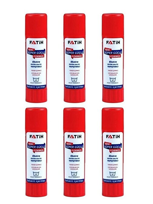 Fatih Glue Stick Yapıştırıcı Katı Yapıştırıcı 10 Gr Ruj Yapıştırıcı 6 Adet