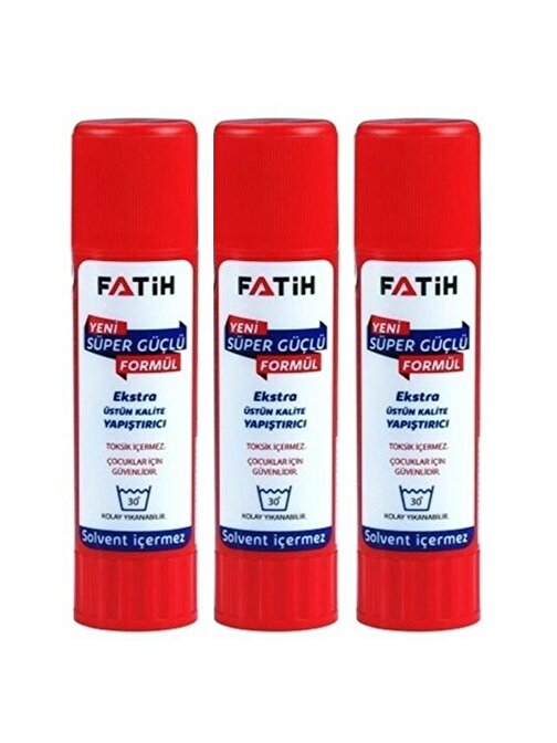 Fatih Glue Stick Yapıştırıcı Katı Yapıştırıcı 40 Gr Ruj Yapıştırıcı 3 Adet