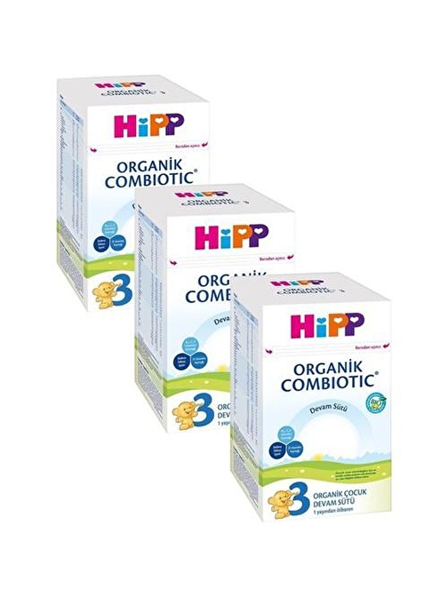 Hipp 3 Organik Combiotic 9-12 Ay Sütlü 3 x 800 gr Bebek Devam Sütü