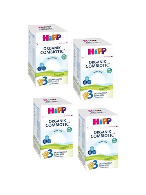 Hipp 3 Organik Combiotic 9-12 Ay Sütlü 4 x 800 gr Bebek Devam Sütü