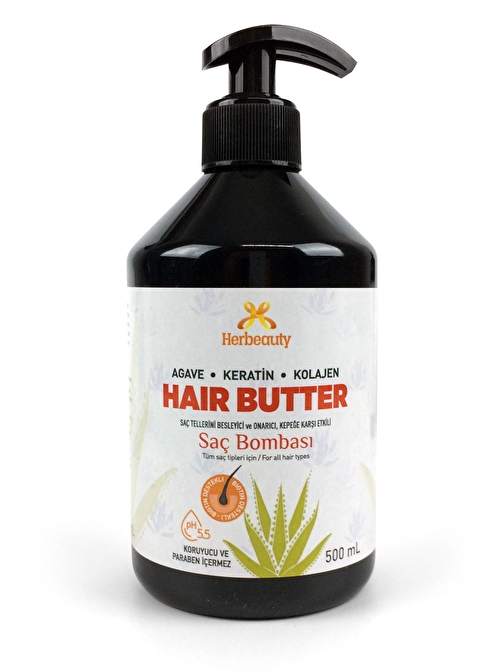 Herbeauty Hair Butter Saç Bombası Agave-Keratin-Kolajen 500 Ml