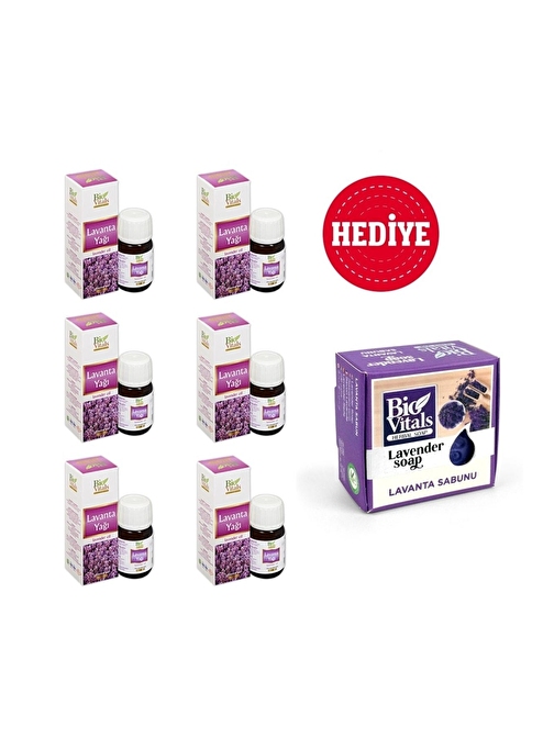 Pazariz 6 Adet Lavanta Yağı 20 Ml Hediye 1 Adet Lavanta Sabun 125 Gr