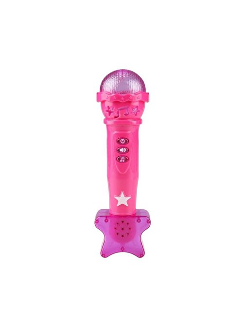 Erdem Oyuncak Pilli Işıklı Sesli Karaoke Mikrofon-Pembe