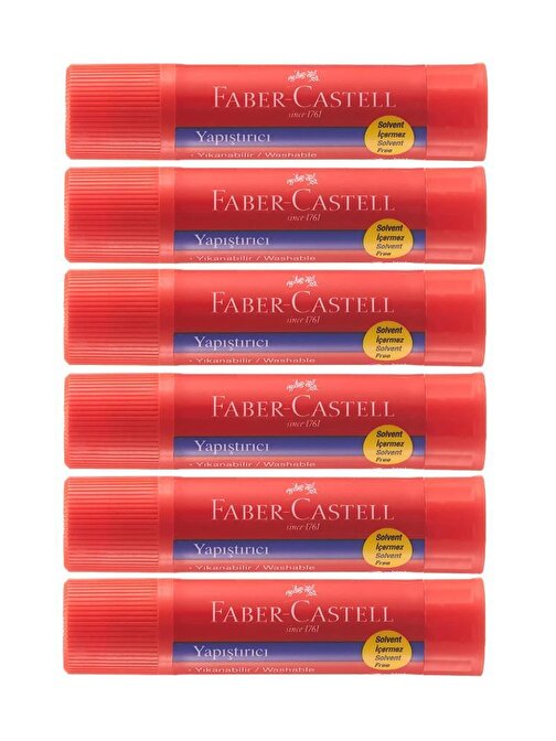Faber Castell Glue Stick Yapıştırıcı Katı Yapıştırıcı 10 Gr  6 Adet