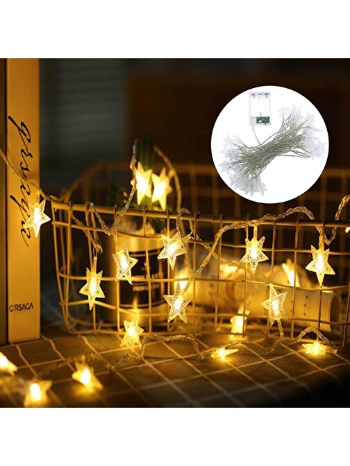 Minik Yıldız LED Işık, 3 Metre, Yılbaşı Ağaç Işığı, Noel Işıklandırması, Ev Süsleme, Kamp Işığı